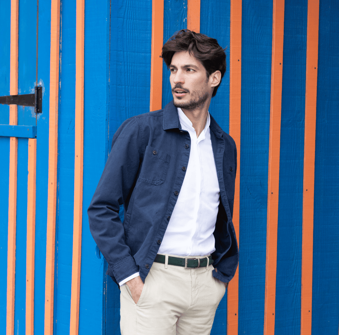 abbinare overshirt blu menu