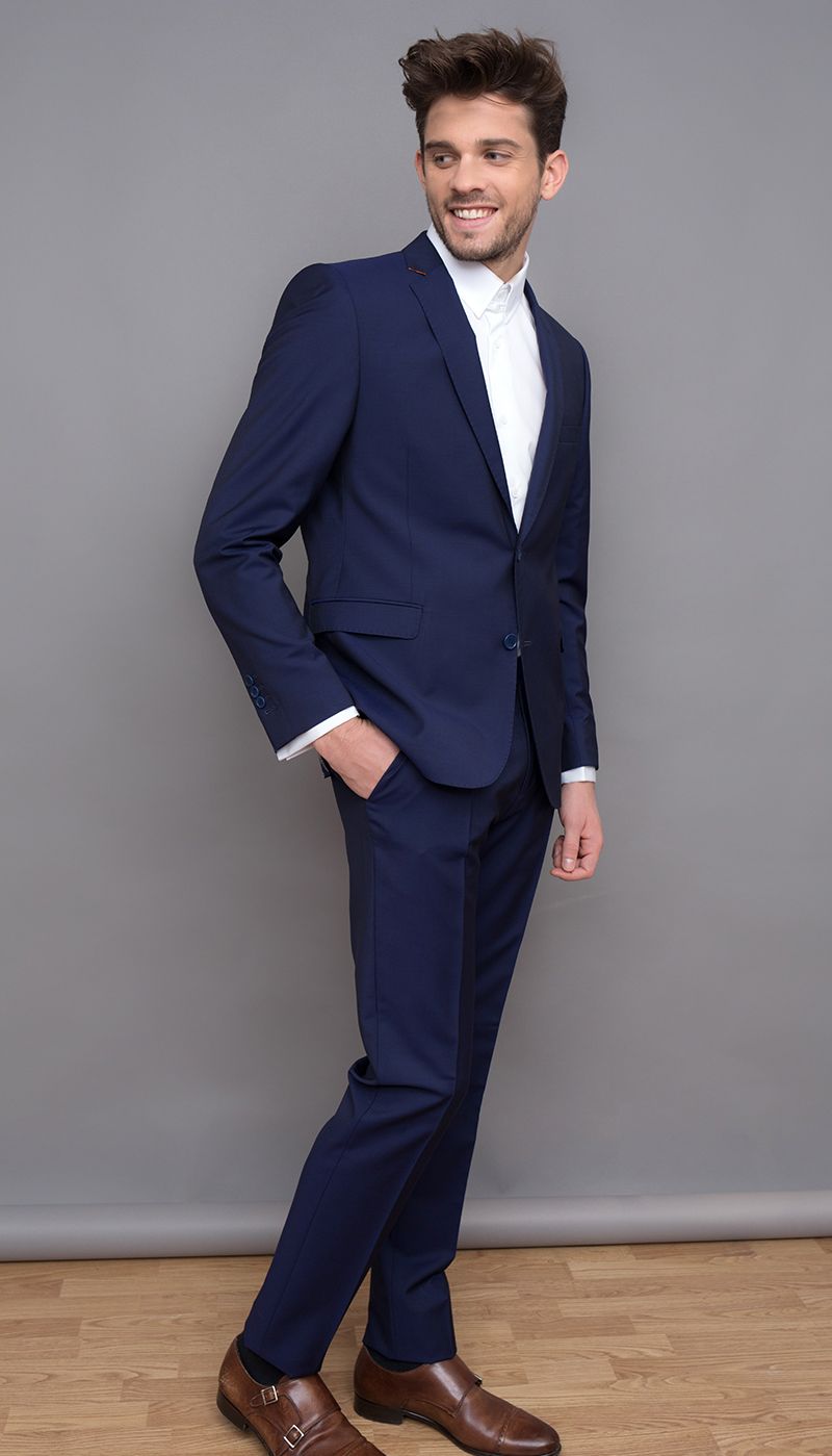 Costume bleu laine et mohair The Nines