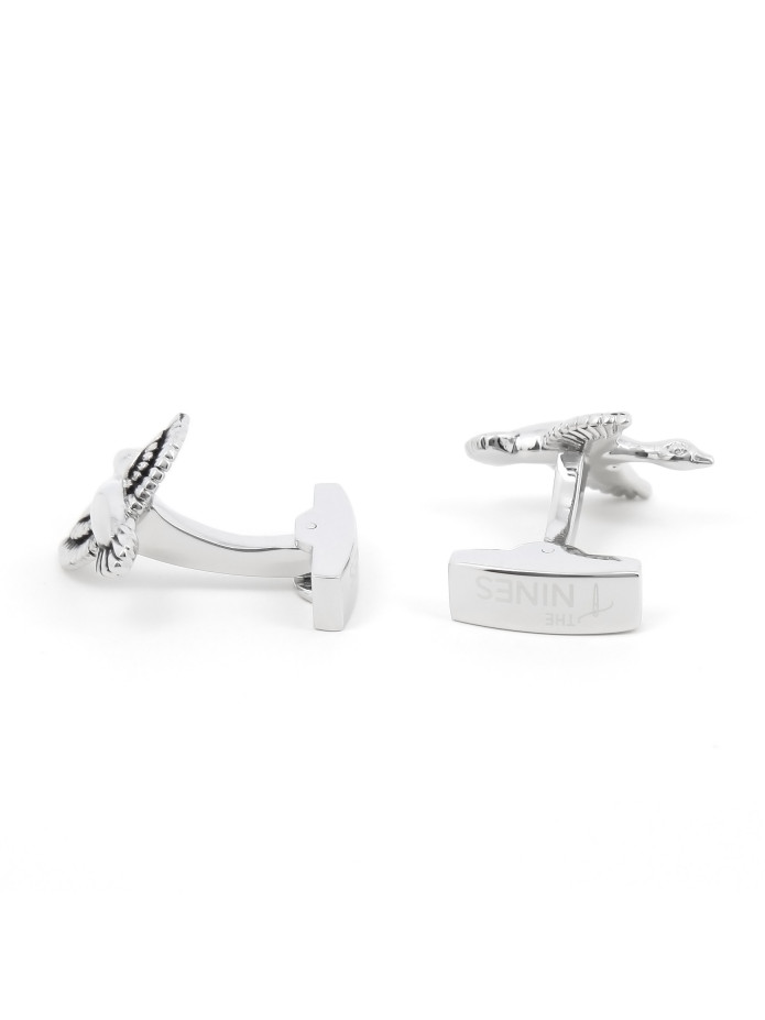 Boutons De Manchette Canard Colvert En étain Fin - Fabrication Française Artisanale - Cadeau Noces D'étain