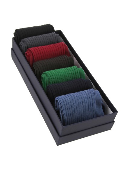 Semainier de 7 paires de chaussettes en fil d\'Écosse - Couleurs classiques