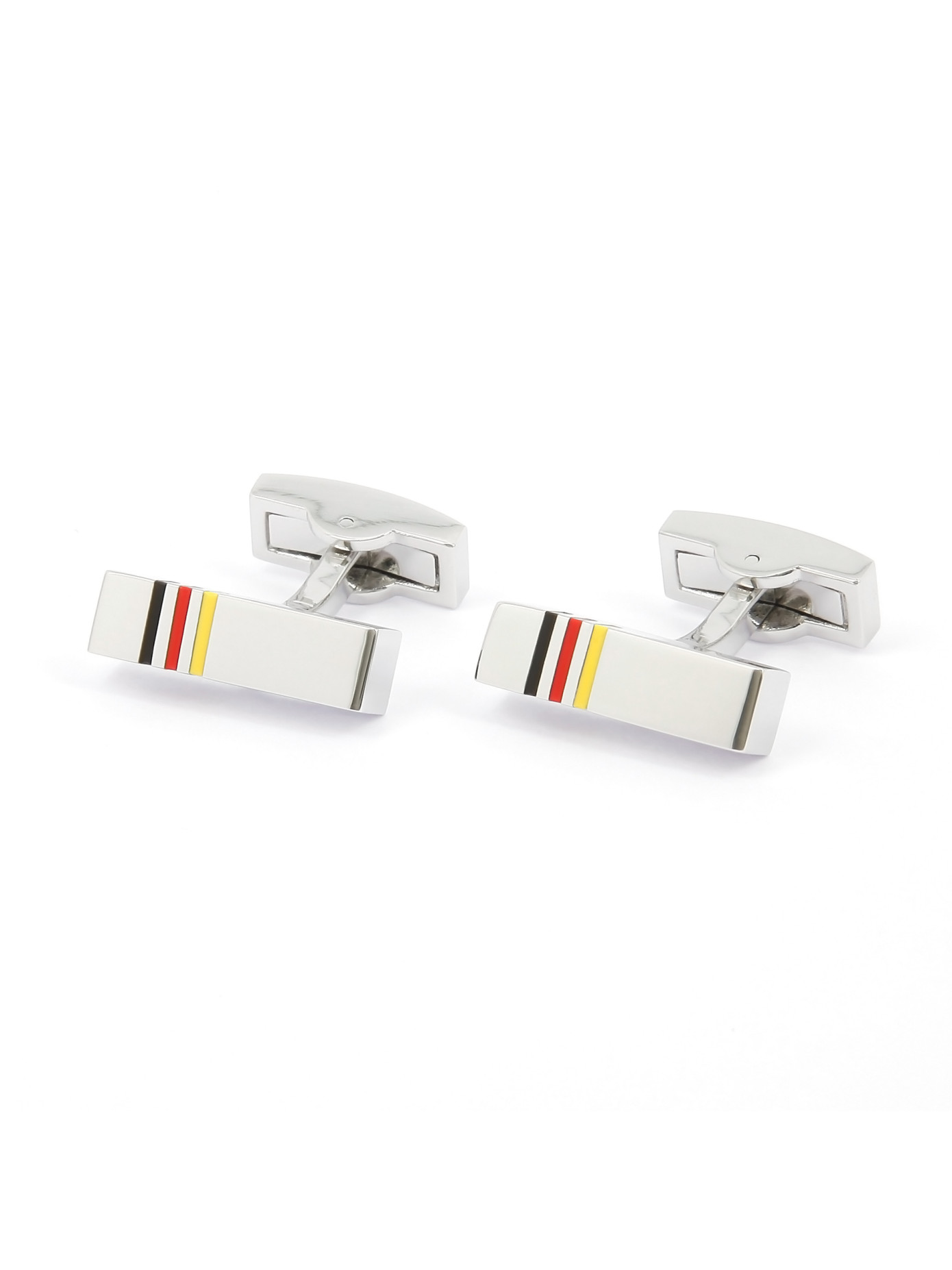 Boutons De Manchette Kenneth Cole Rectangle Acier émail Noir - Neuf Sans Emballage