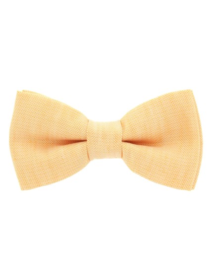 Nœud papillon jaune en soie et lin nattés Bergame