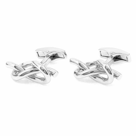 Boutons de manchette argent massif noeud d'amour