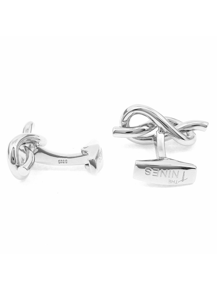 Boutons de manchette argent massif noeud d'amour Boutons de manchette argent massif noeud d'amour