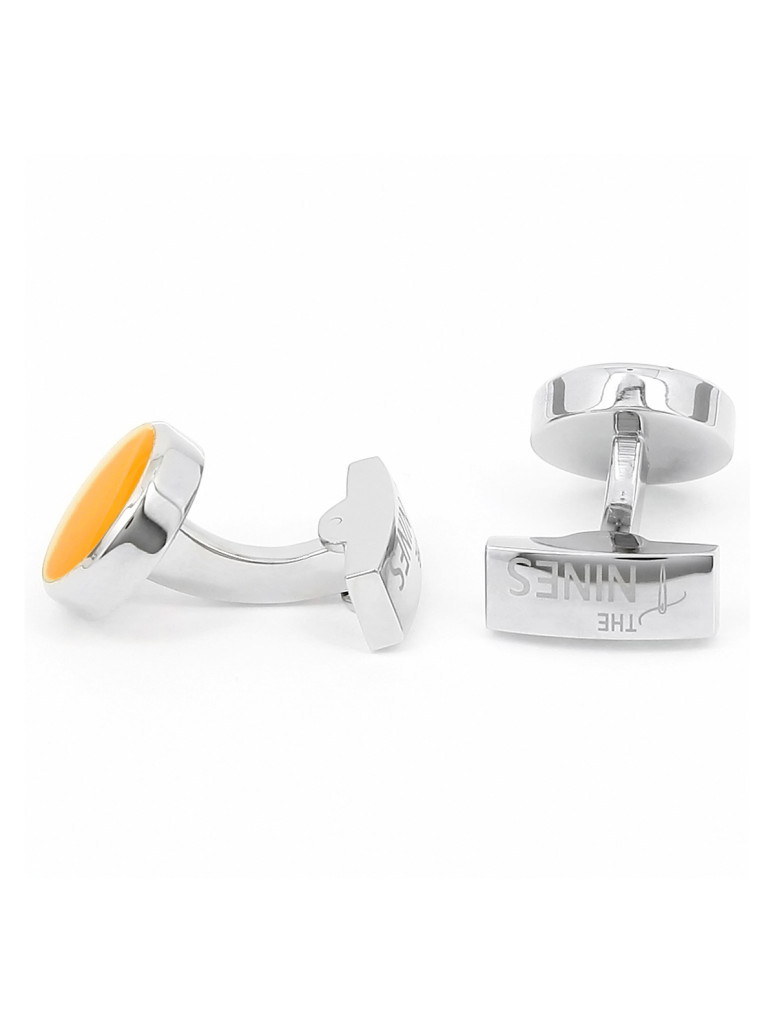 Boutons De Manchette Vintage Or 14K Avec Disque De Jade Vert - Occasion