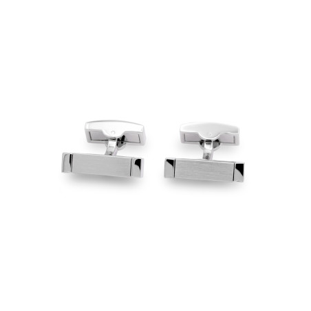 Boutons De Manchette Vintage Argent Et Bleu Clair - Années 70 - Modèle 51717 - Occasion