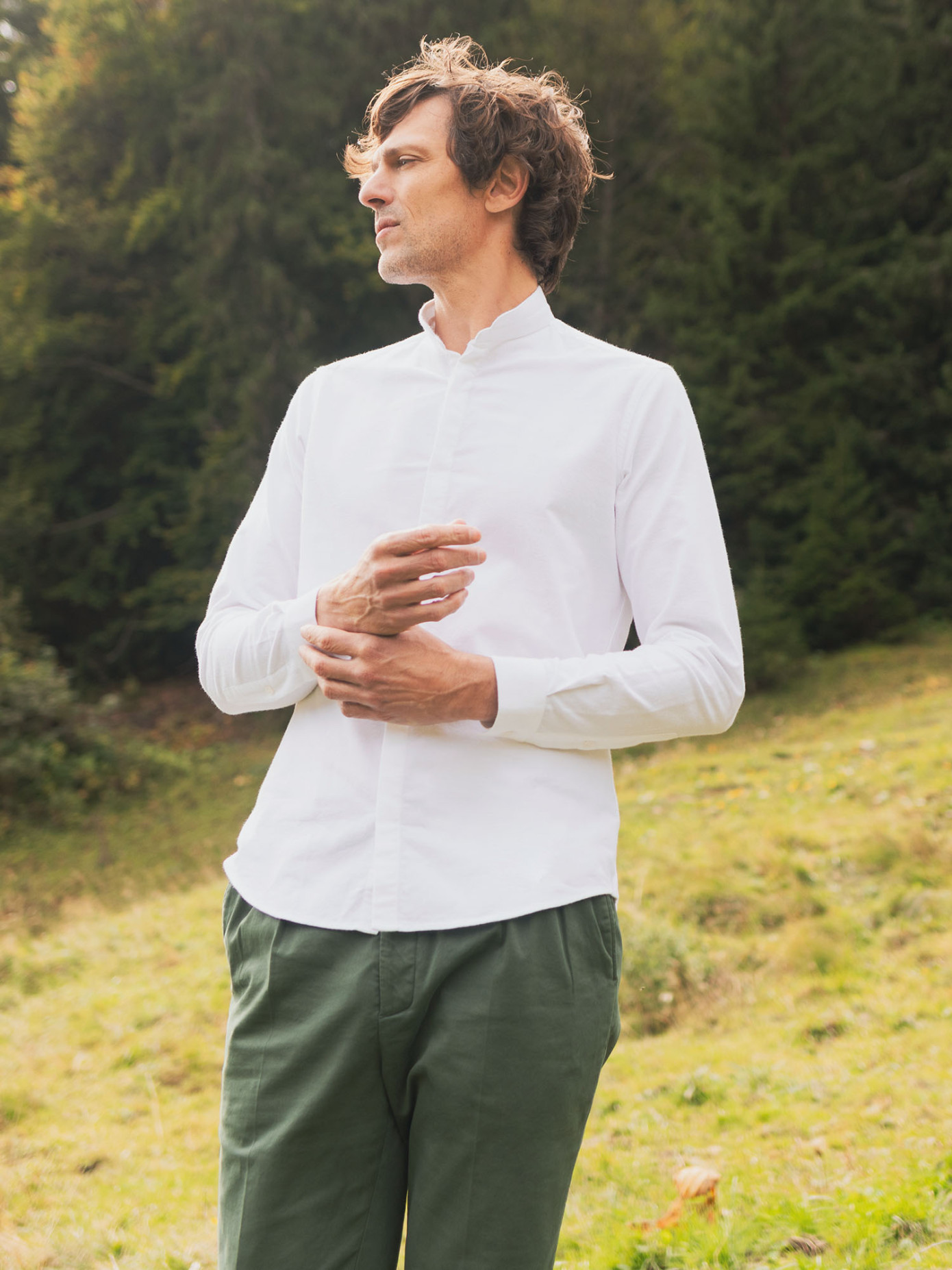 Chemise Vintage Façonnable Taille M - Coton Gratté Vert - Coupe Large Décontractée Années 90