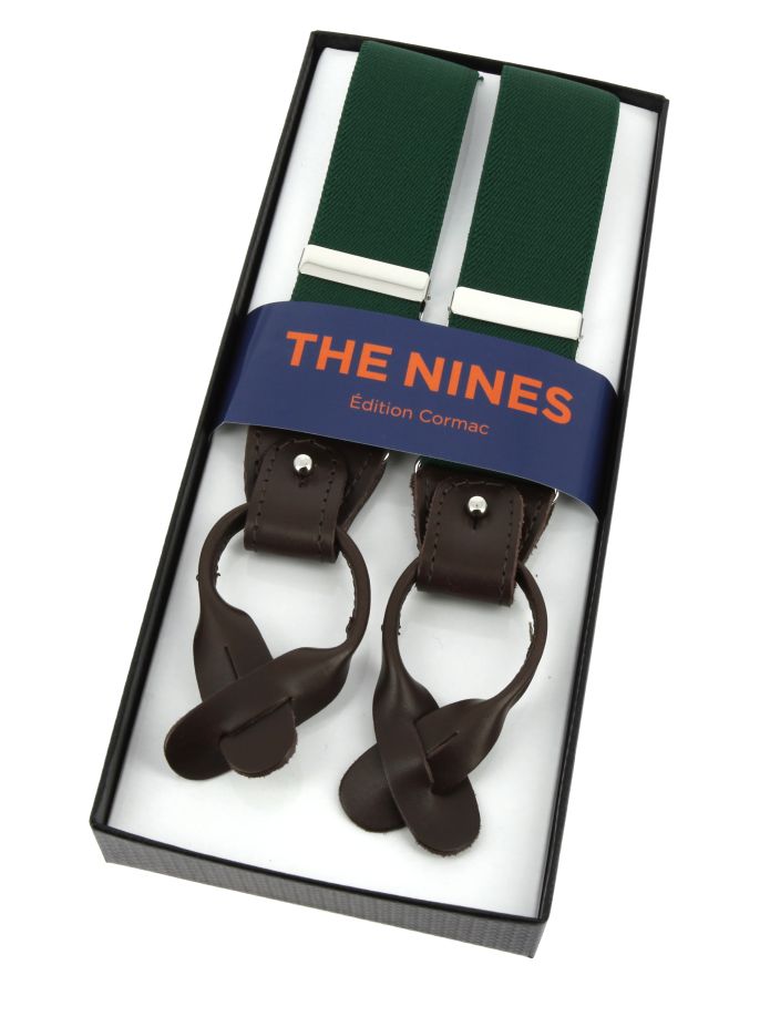 Bretelles homme vertes à boutons