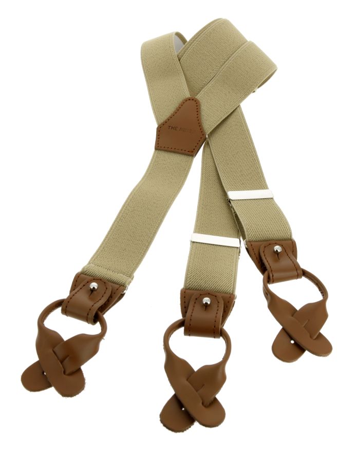 Bretelles homme beiges à boutons