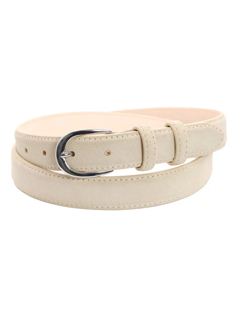 Ceinture fine beige en nubuck - Gab