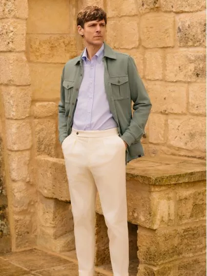 Pantalon à pinces écru Bilbao