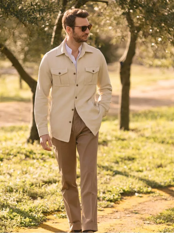 Pantalon à pinces havane Lagos