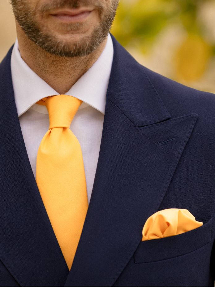 Cravate jaune en soie Amalfi