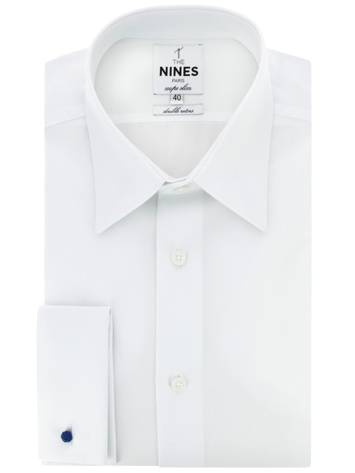Chemise mousquetaire blanche col français