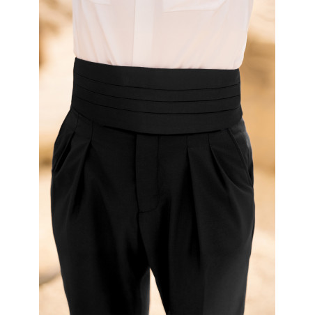 Ceinture de smoking noir en soie - The Nines