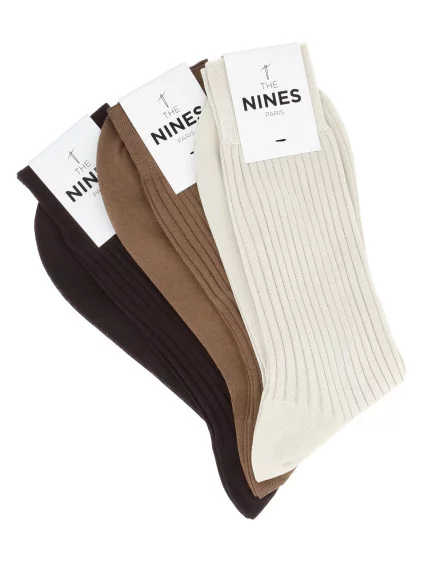 Semainier de 3 paires de chaussettes en fil d'Écosse - Safari