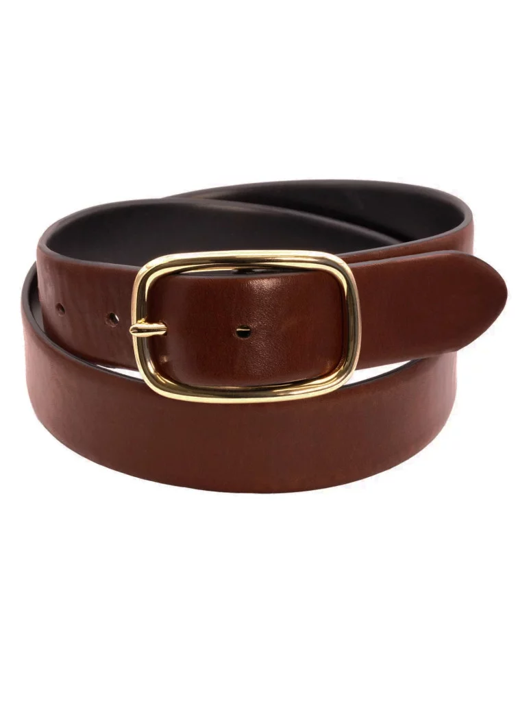 Ceinture marron boucle dorée