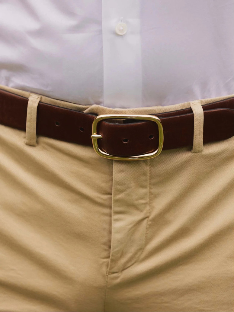 Ceinture marron boucle dorée
