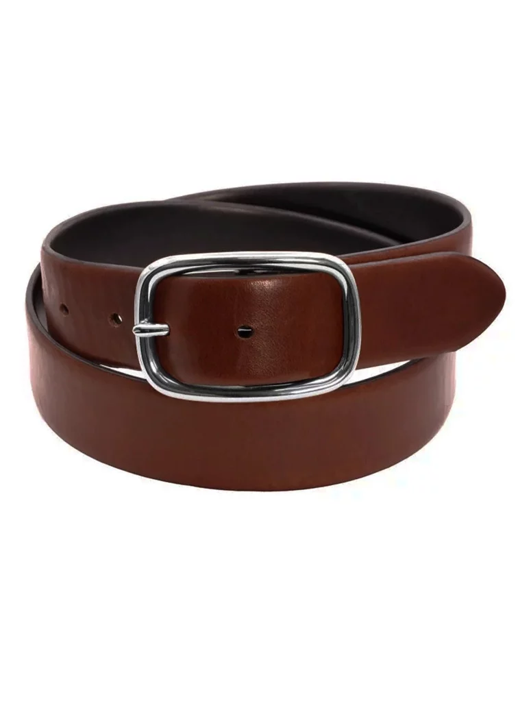 Ceinture marron boucle argentée