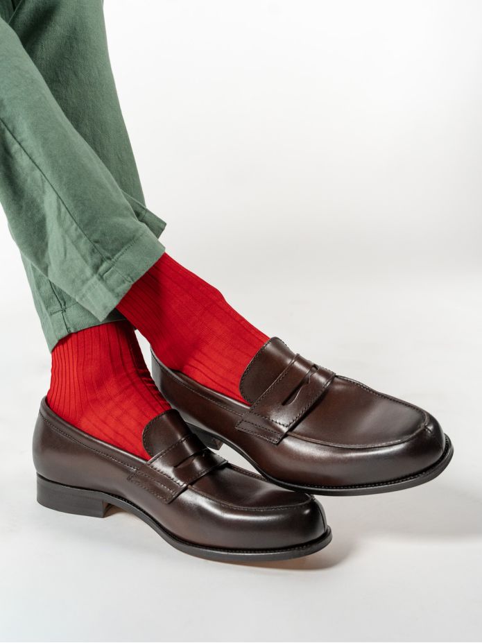 Chaussettes laine vierge orange