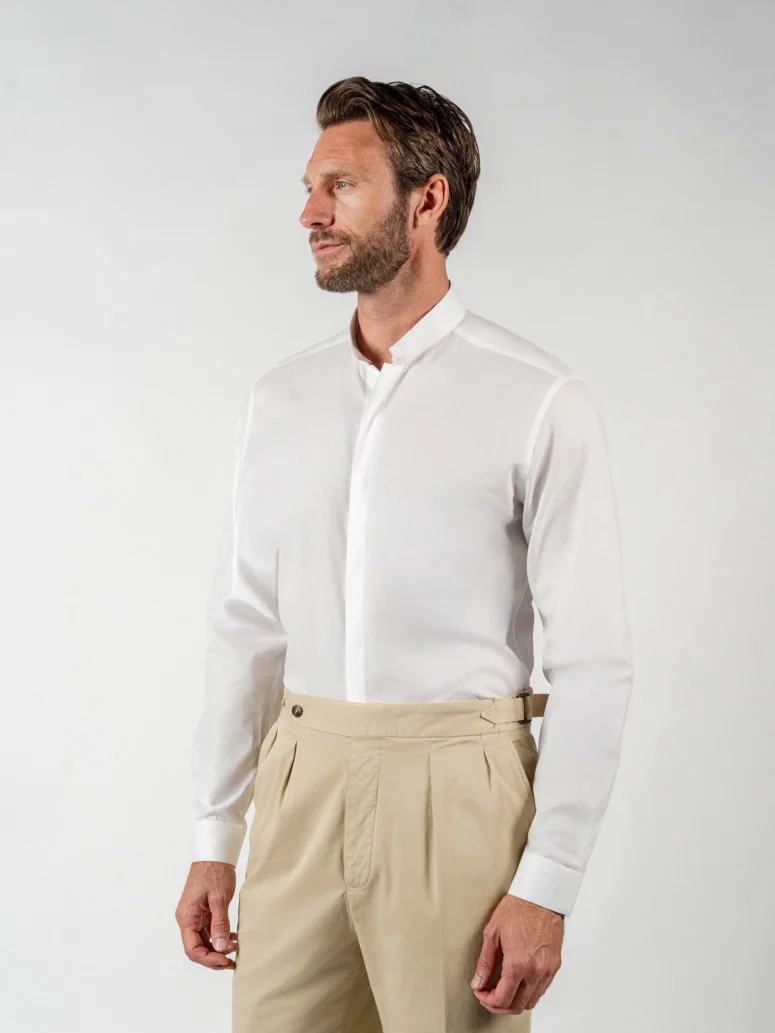 Chemise infroissable col inversé blanche