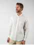 Chemise en gaze de coton blanc col américain