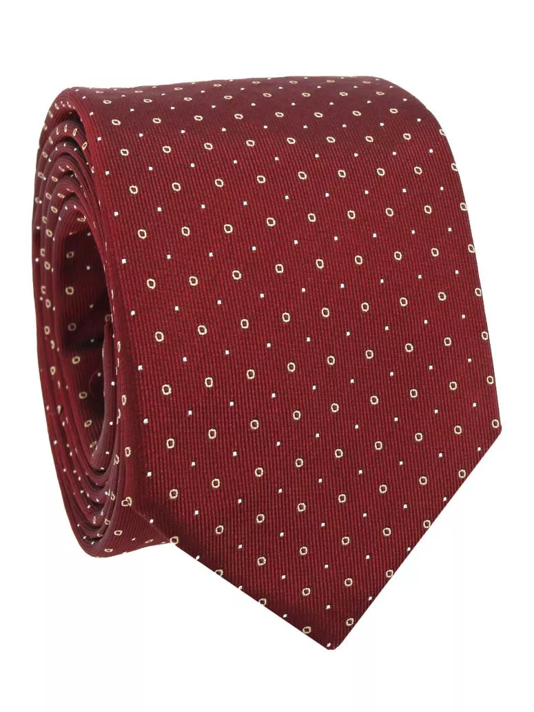 Cravate en soie bordeaux à pois