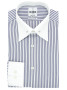Chemise col épingle à rayures navy