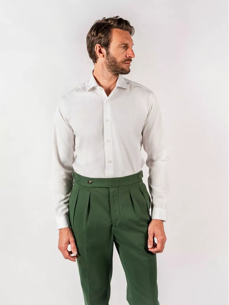 Pantalon à pinces vert thym - Bilbao