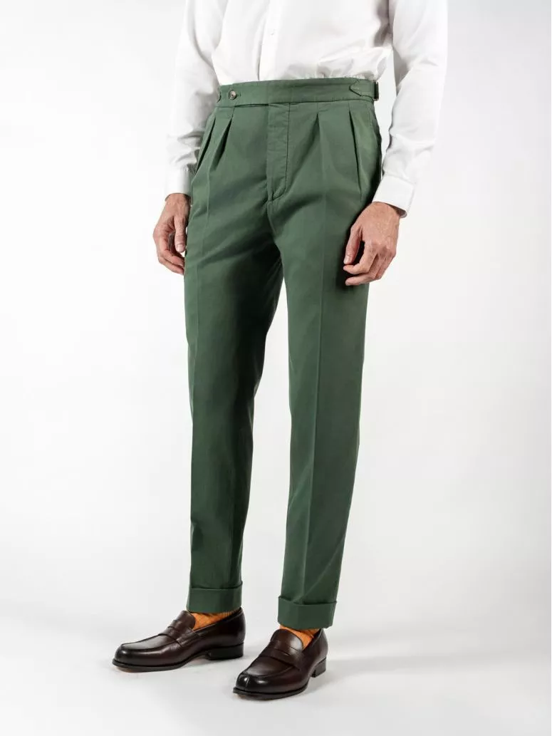 Pantalon à pinces vert thym - Bilbao