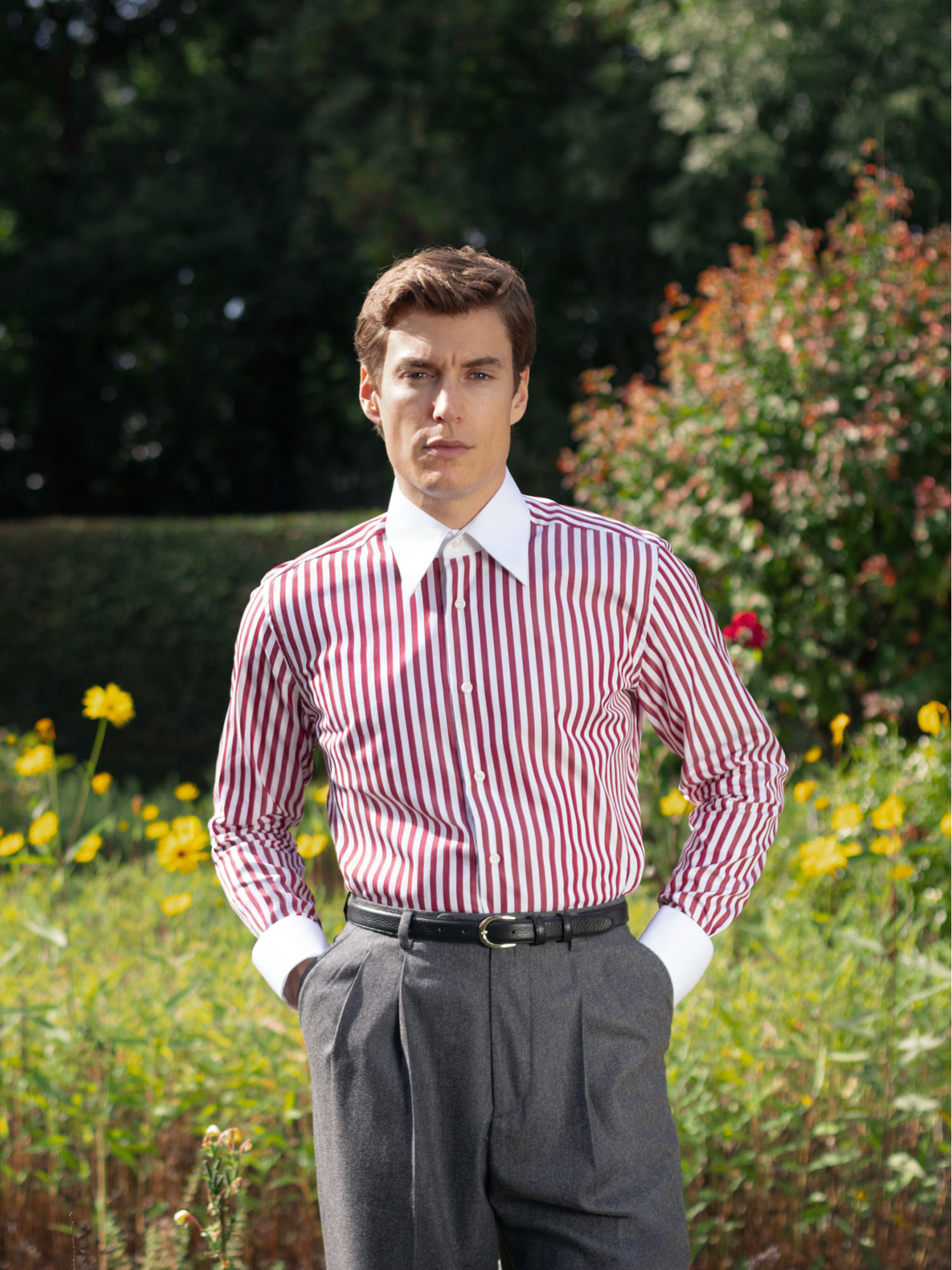 Chemise Homme à Rayures Bordeaux/gris/marron - Taille XL - Marque In Extenso - Occasion Très Bon état