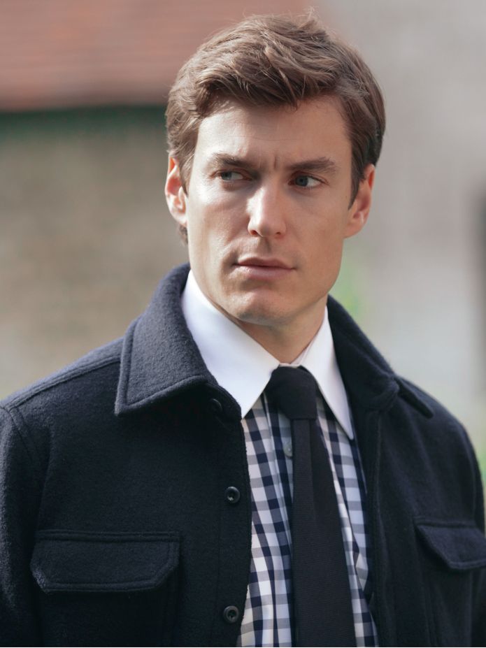 Chemise col français en twill vichy bleu marine