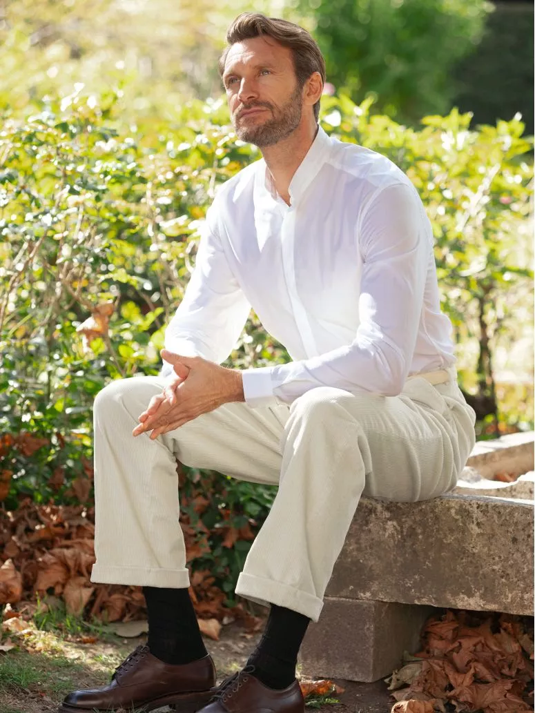 Chemise col mao blanche