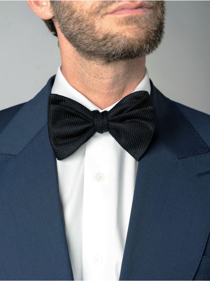 Noeud papillon grenadine de soie noire Grenadines IV