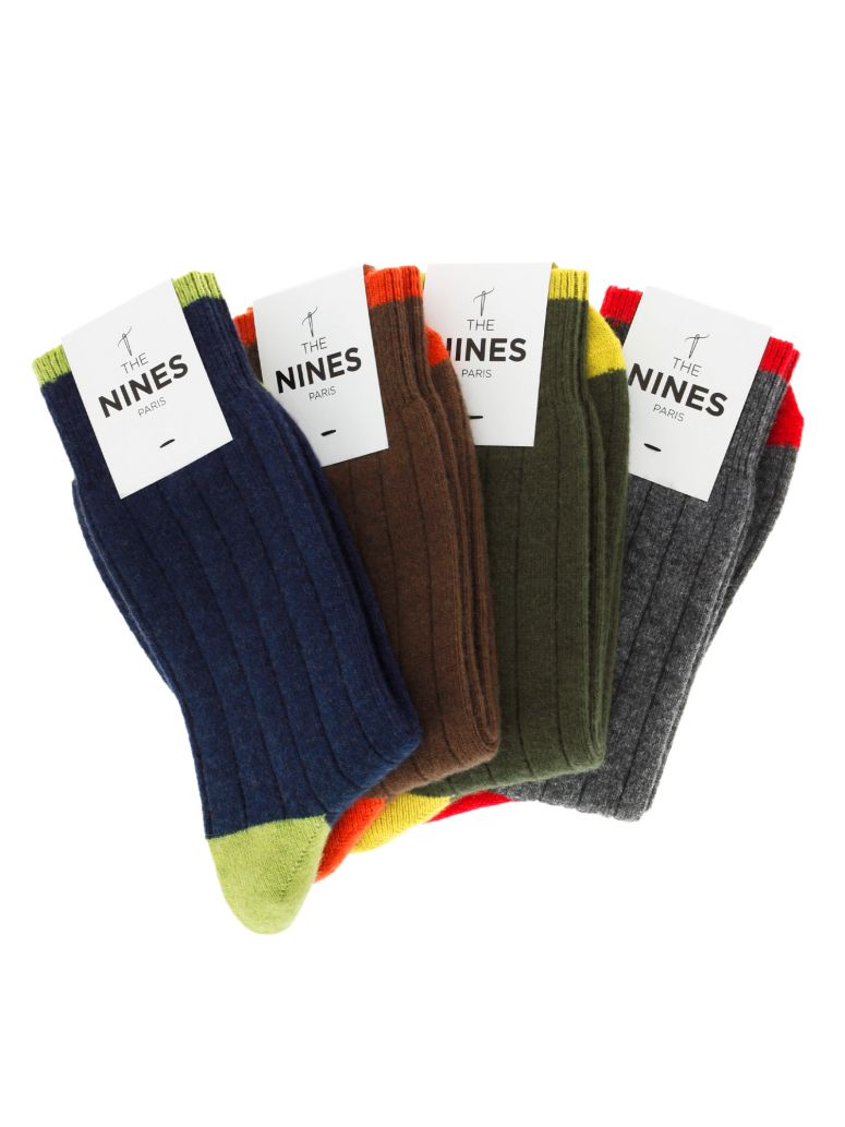 Semainier de 4 paires de chaussettes laine et cachemire