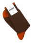 Chaussettes laine et cachemire marron et orange