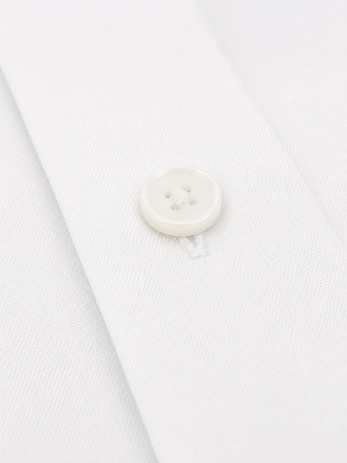 Chemise col italien en lin et coton blanche