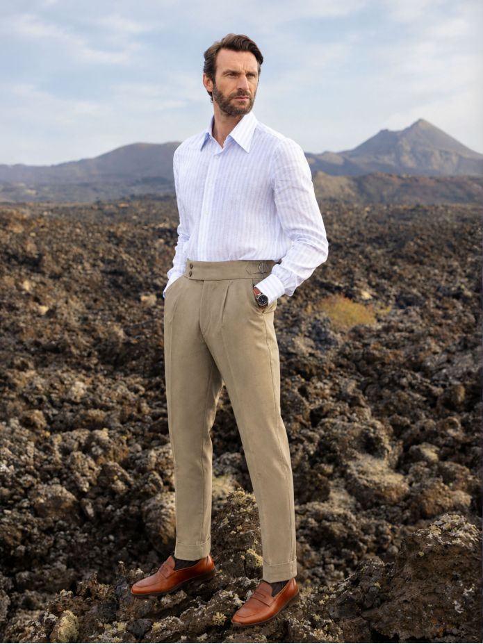 Pantalon à pinces taupe - Braga