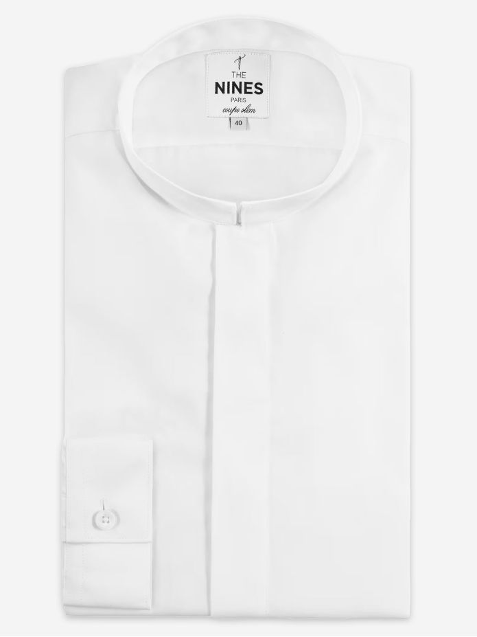 Chemise infroissable col inversé blanche