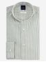 Chemise col inversé en oxford japonais à rayures vertes