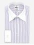 Chemise col français à rayures parme