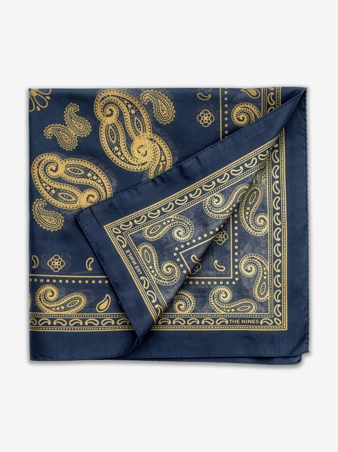 Bandana bleu marine à motifs paisley Nevada
