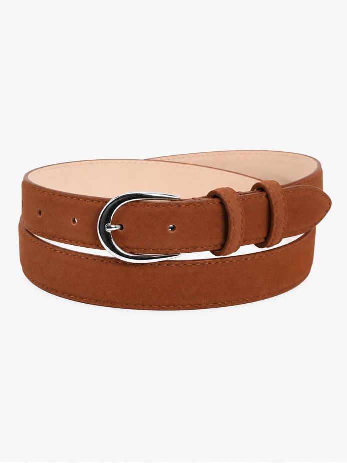Ceinture fine marron en nubuck - Gab
