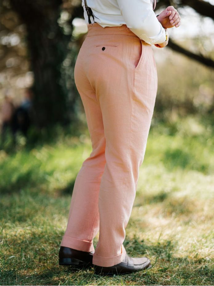 Pantalon taille haute rose - Litha