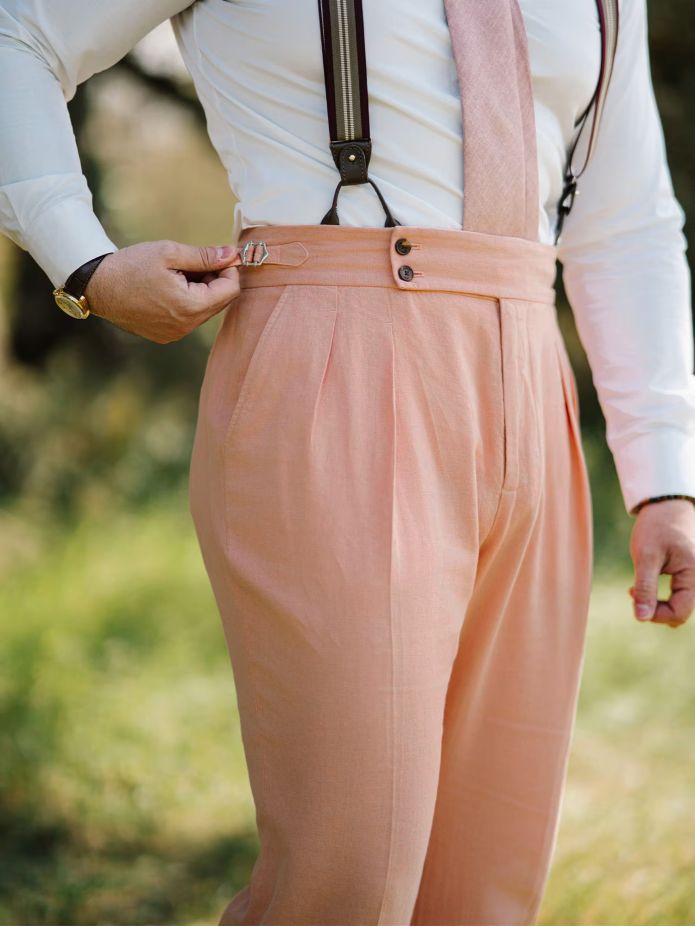 Pantalon taille haute rose - Litha