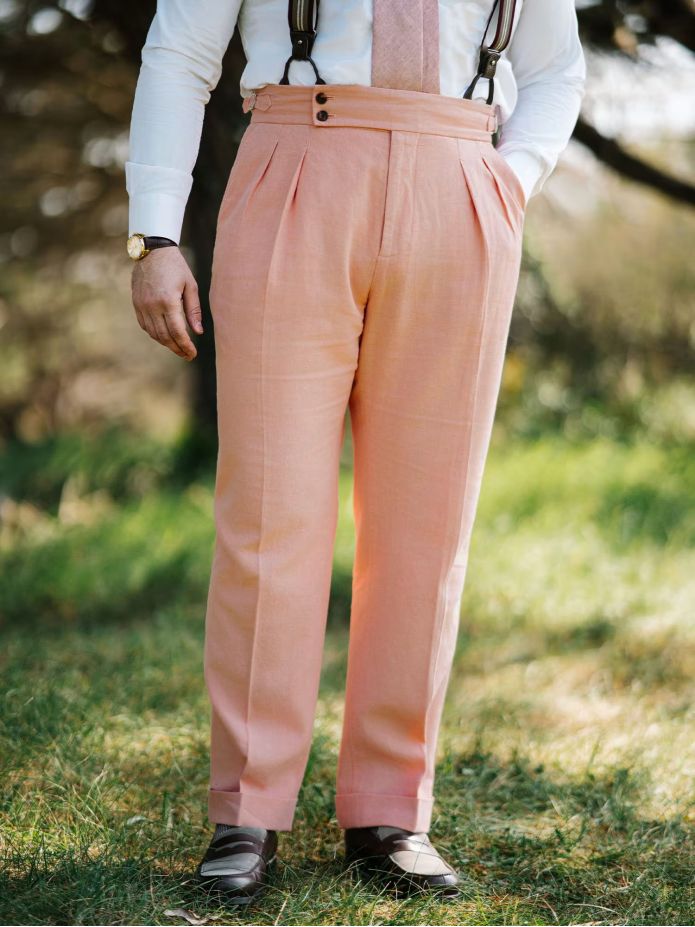 Pantalon taille haute rose - Litha