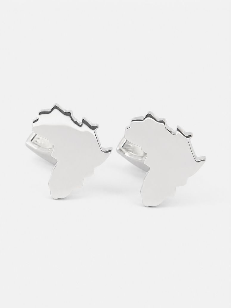 Boutons de manchette argent massif Africa