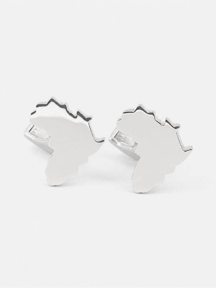 Boutons de manchette argent massif Africa