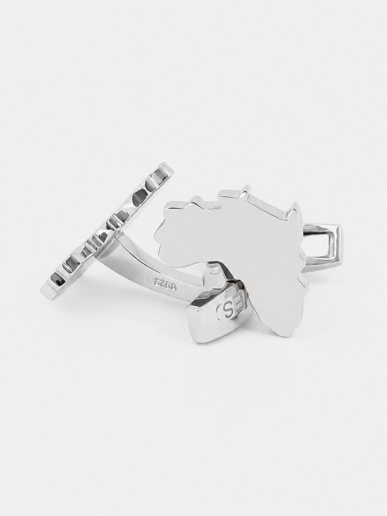 Boutons de manchette argent massif Africa