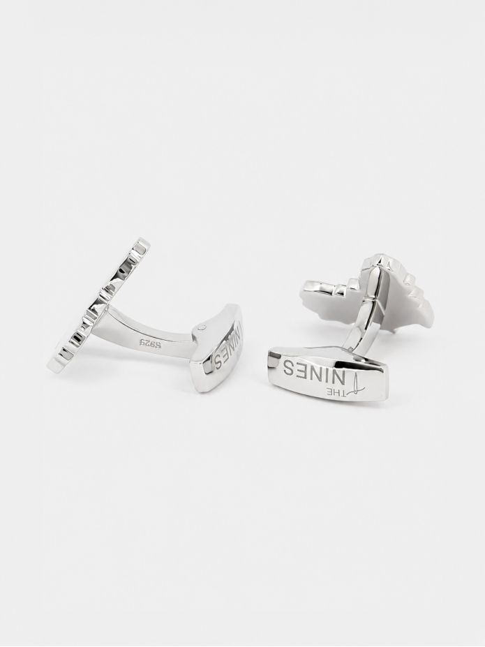 Boutons de manchette argent massif Africa